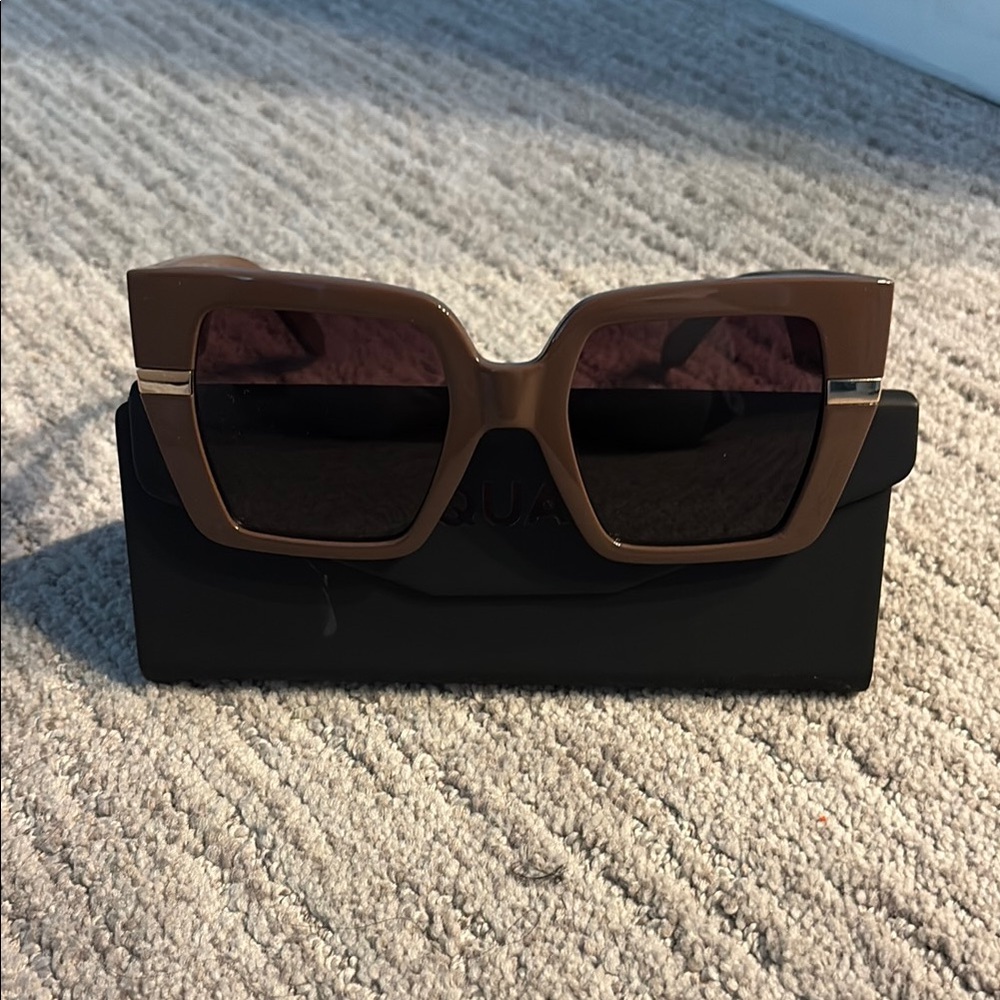 Quay Australia Brown Oversized Square Sunglasses